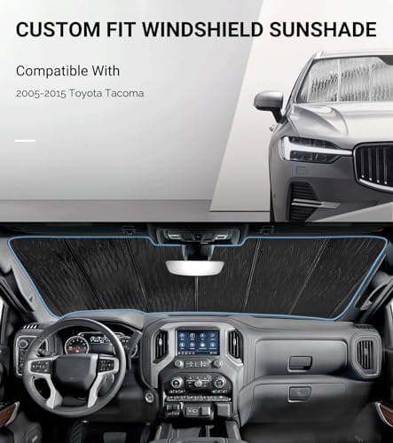 Pigenius Windshield Sun Shade for Toyota Tacoma 2005-2015 Front Window Sunshade - AstraGuard