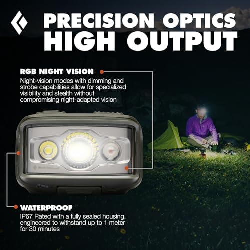 BLACK DIAMOND Storm 550 Headlamp, USB-C Rechargeable, Dimmable, Tundra