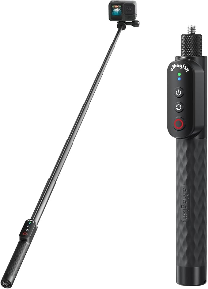 Remote Control Selfie Stick Rechargeable Waterproof 100CM Stretchable Compatible
