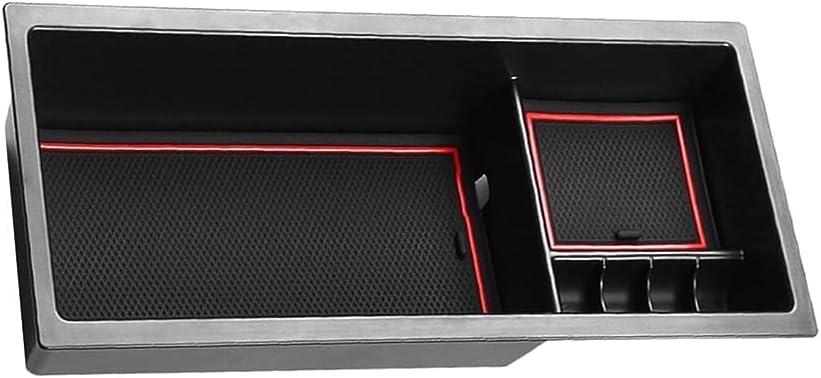 LUWU Prius XW50 Center Console Organizer for 2016 2017 2018 2019 2020 2021 2022 Prius Accessories Armrest Console Storage Box Glove Organizer Tray ABS Material (Red)