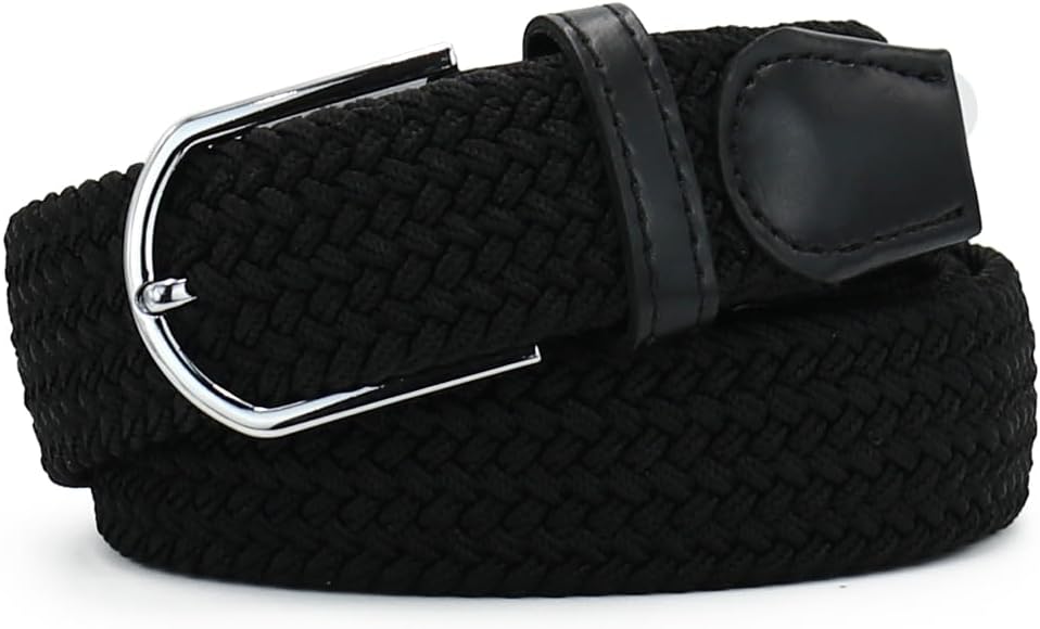 Skiennix Multicolored Elastic Woven Golf Belts - Casual Braided Stretch Belt for Men & Women