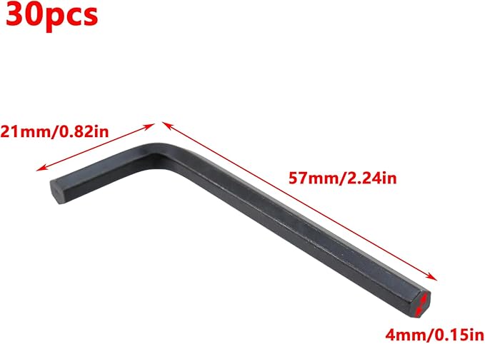Antrader 4mm Allen Wrench L-Shaped Hex Key Wrench Set,30Pcs Repair & Installation Tool
