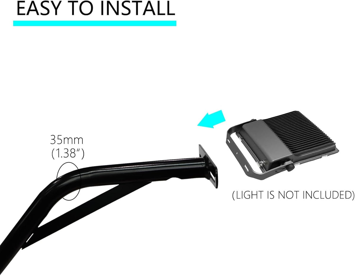 Skiennix Basketball Hoop Light Bracket - Fits 5x5 to 8x12 Inch Square Poles | Durable & Easy to Install