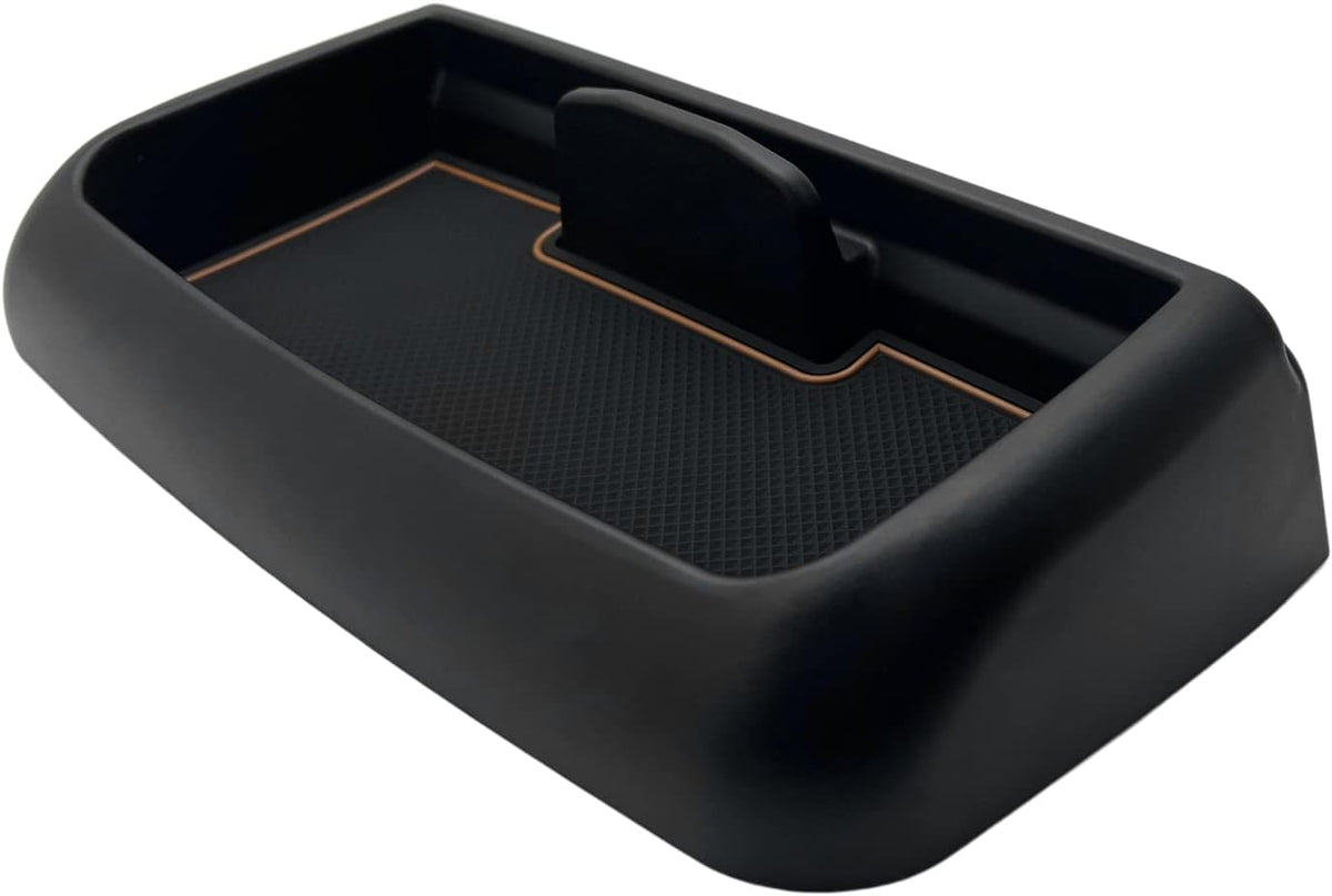 Muslogy Dashboard Storage Box Compatible with 2021 2022 2023 2024 GMC Yukon Chevy Tahoe Suburban Accessories Insert Behind Screen Console Organizer for Tahoe Suburban 2021-2024 Not for Denali(Brown)