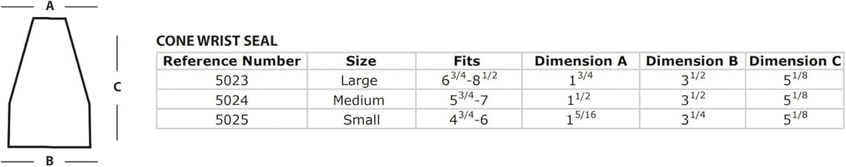 Skiennix Cone-Shaped Latex Wrist Seal - Trimmable for Custom Fit and Comfort