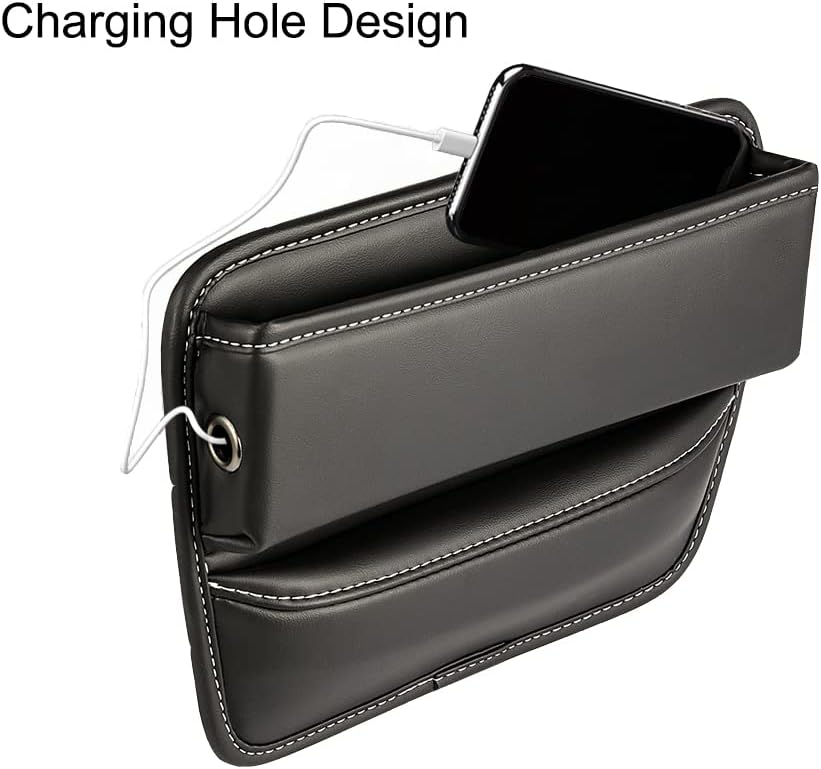 Riloer Car Organizers for Gap Leather Waterproof Car Seat Gap Fillers for Cars, Suvs, Trucks, Front Seat Gap Fillers for Phones, Keys, Cards, Glasses, Red