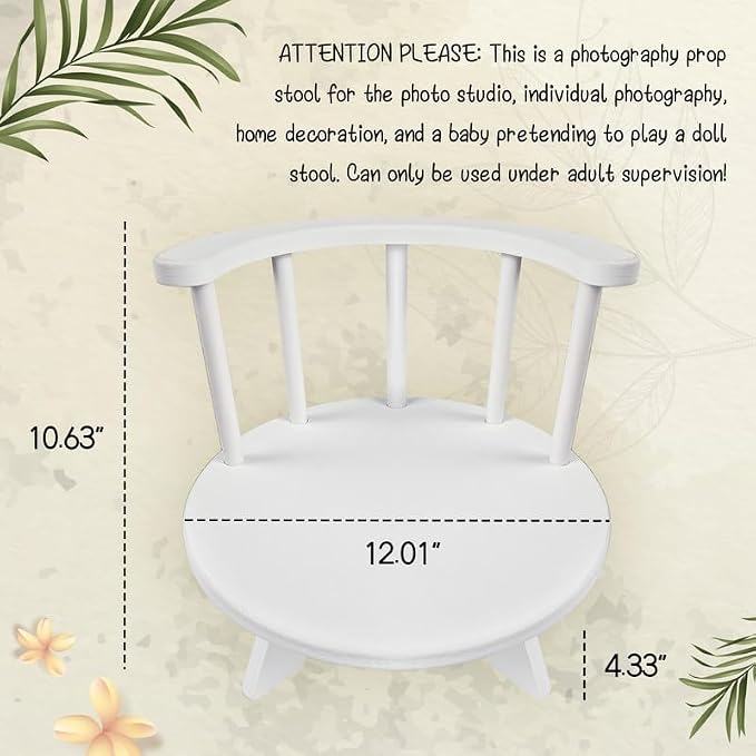 Photography Props Wooden Stool Set Photo Studio Accessories White Semi-Circular