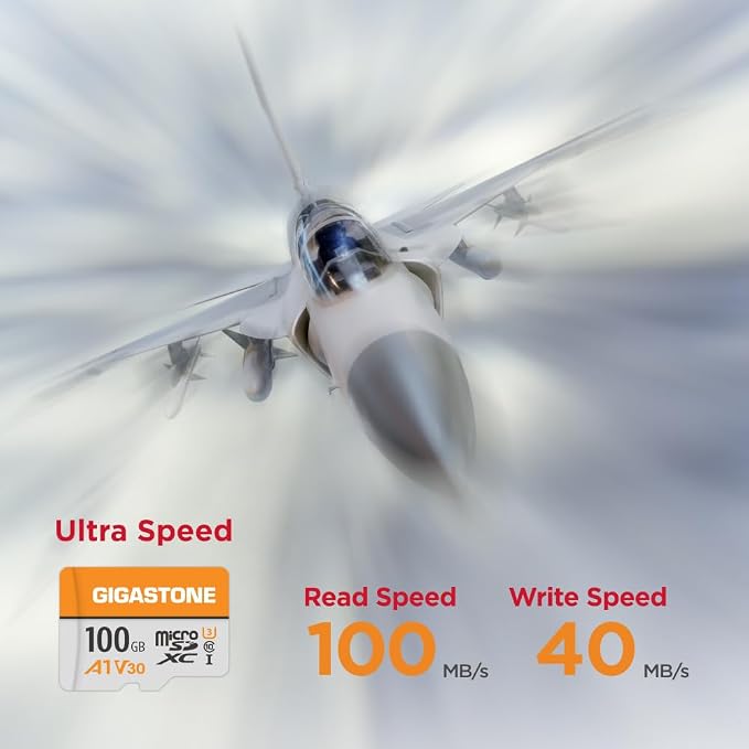 GIGASTONE 100GB Micro SD Card A1 V30, 4K Video Recording, Compatible