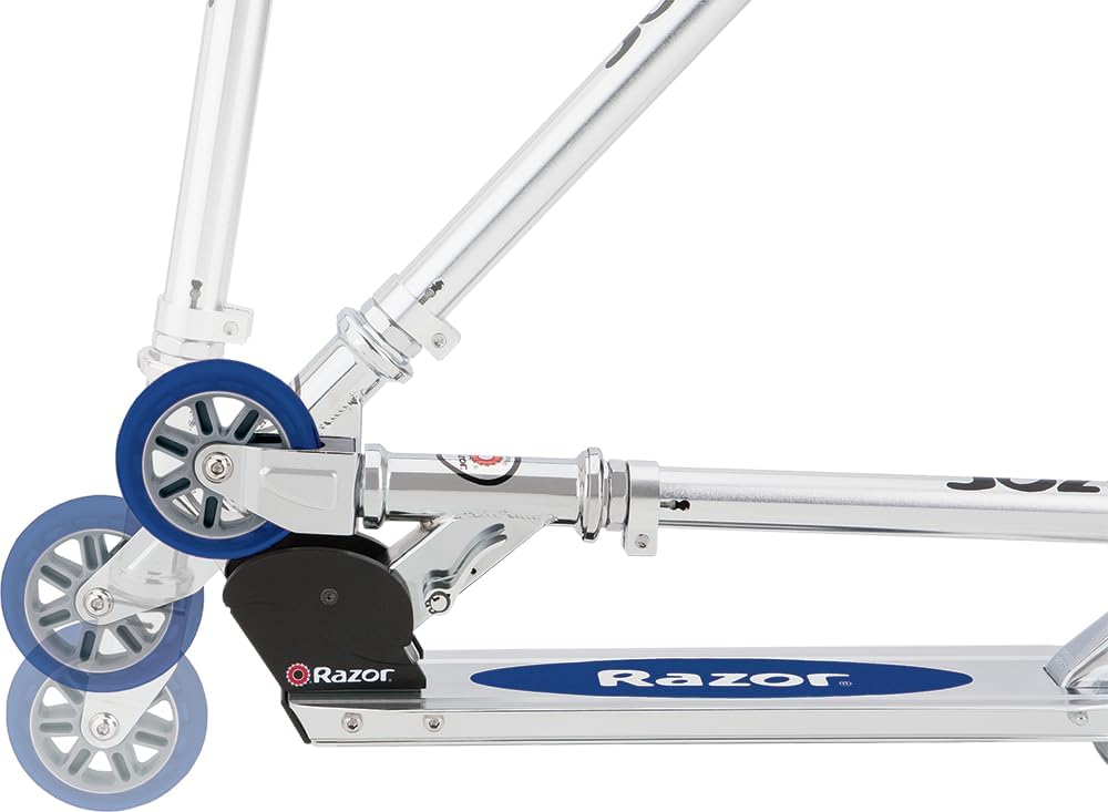 Razor AW Kick Scooter for Kids - Lightweight, Foldable Design with Wheelie Bar & Adjustable Handlebars