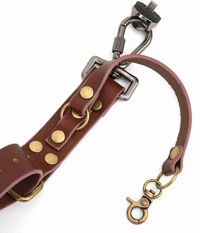 Dual Camera Harness & Leather Shoulder Strap Comfortable Carry