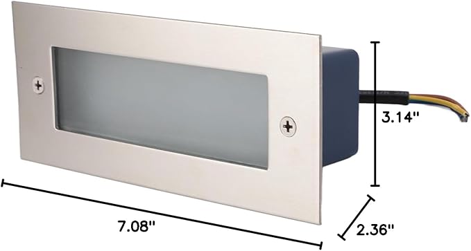 Pwshymi Outdoor Stair Light, Durable Aluminum Alloy Stair Wall Light, 500Lm Brightness, Ideal for and Corridors