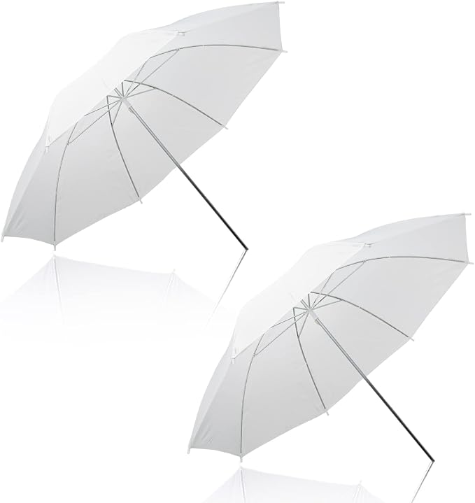 2 Pack Photography Umbrella Lighting Kit, 2 * 43inch Translucent White Soft
