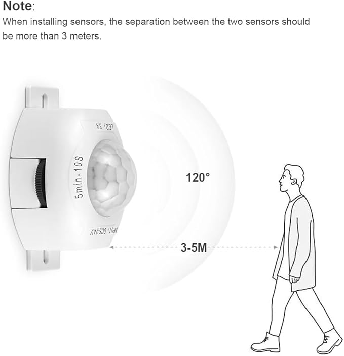 Adjustable Timer Automatic Movement Detector DC5-24V PIR Motion Sensor Light Switch Smart for Kitchen