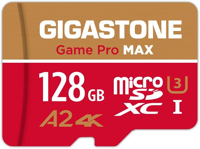 【for Switch 1 Only】 GIGASTONE 128GB Micro SD Card, 4K Game Pro MAX, A2 V30