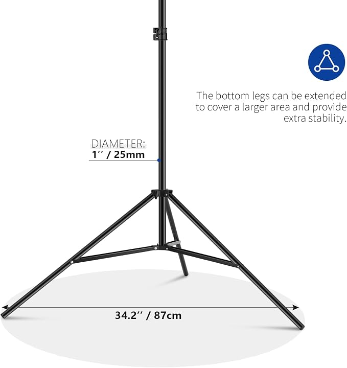 Neewer T-Shaped Background Backdrop Support Stand Kit, 8.5ft/2.6m Tall