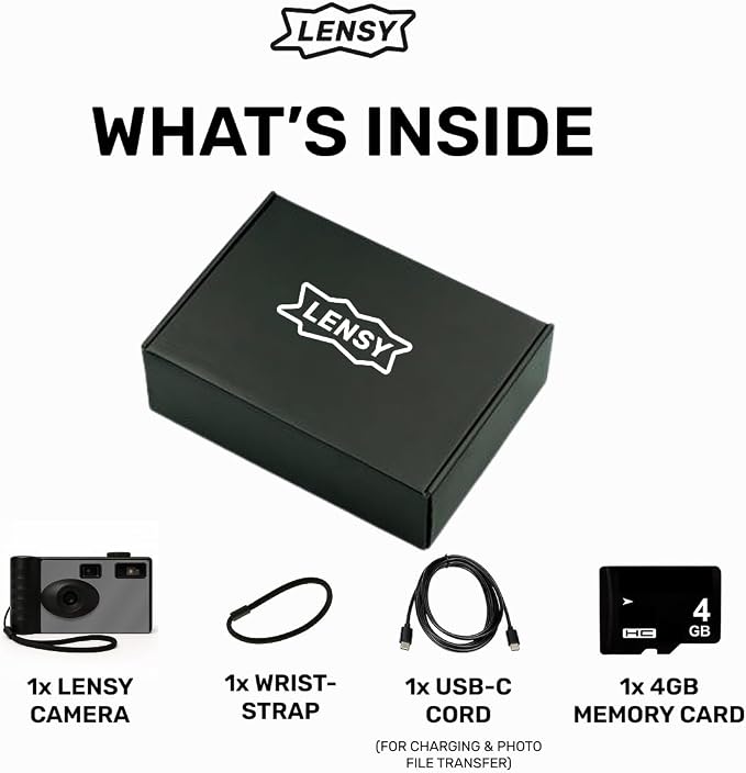 LENSY Screen Free Digital Camera | Four Built in Filters | Rechargeable