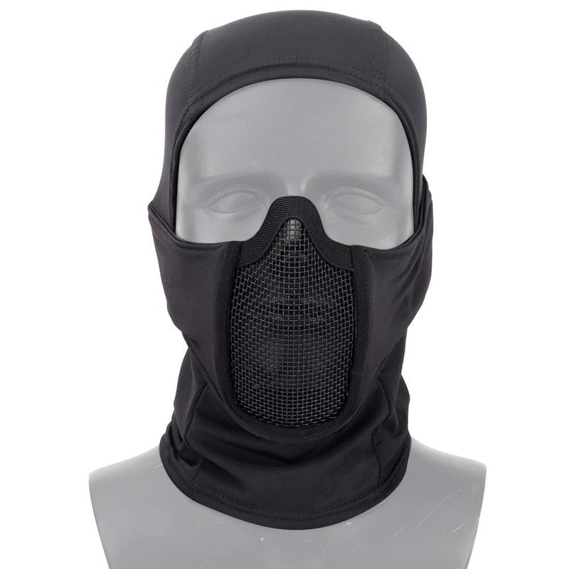 Tactical Full Face Mask Balaclava Cap Motorcycle Army Airsoft Paintball Headgear Metal Mesh Hunting Protective Mask