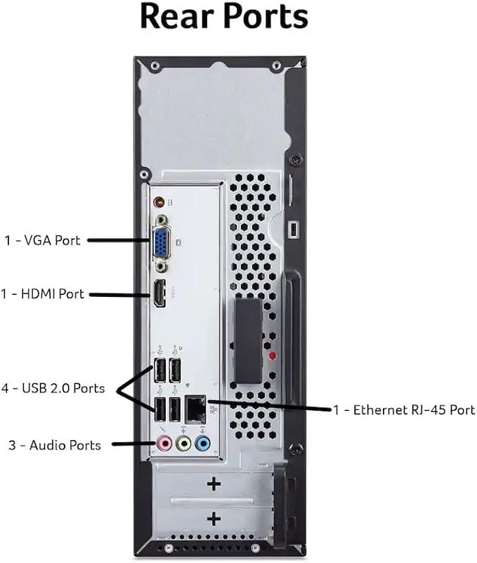 Acer Aspire SFF 8L Desktop Computer | Intel Multi-Core CPU | 32GB DDR4 RAM, 1TB SSD | WiFi 6E | Intel UHD Graphic | Wired Keyboard & Mouse, Lifetime Office 365 for The Web