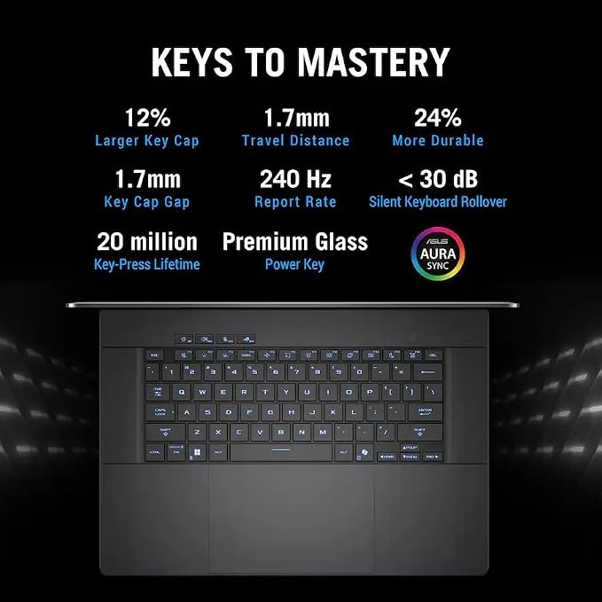 ASUS ROG Zephyrus 16 Gaming Laptop, 16" Nebula OLED 2.5K 240Hz, NVIDIA GeForce RTX 5070, Intel Core Ultra 9 285H, 16GB RAM 2TB SSD, Wi-Fi7, Backlit KB, Win11, Eclipse Gray, w/USB Hub, W/GaLiMu