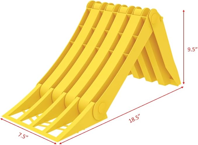 Plastic Wheel Chock ORIGAMY, Foldable,Heavy Duty,Space Saving,Yellow (Heavy Duty)