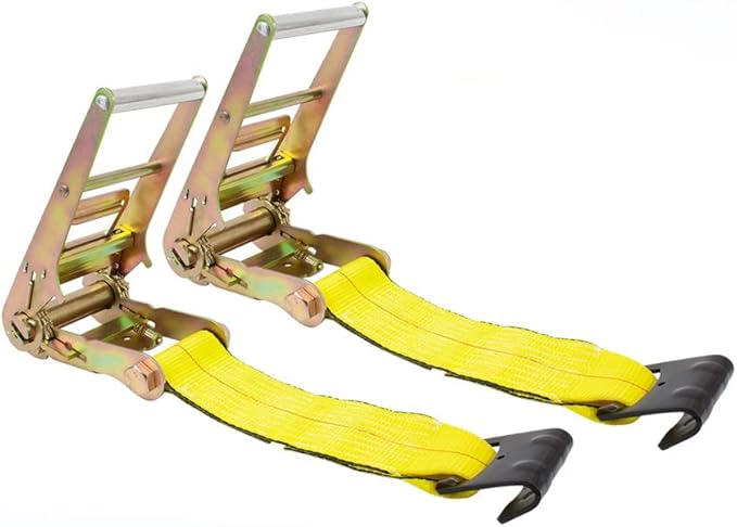 Mytee Products 2 Pack 4" Ratchet with 11" Flat Hook (No Strap) - Zinc-Coated Replacement Ratchet Only for 4 Inch Winch Straps - 5400 lbs WLL DOT Compliant Tie Down Accessory for Flatbed Trailer Cargo