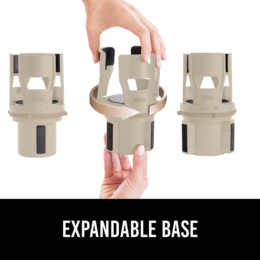 GORILLA GRIP Patent Pending Adjustable Car Cup Holder Expander, Tan