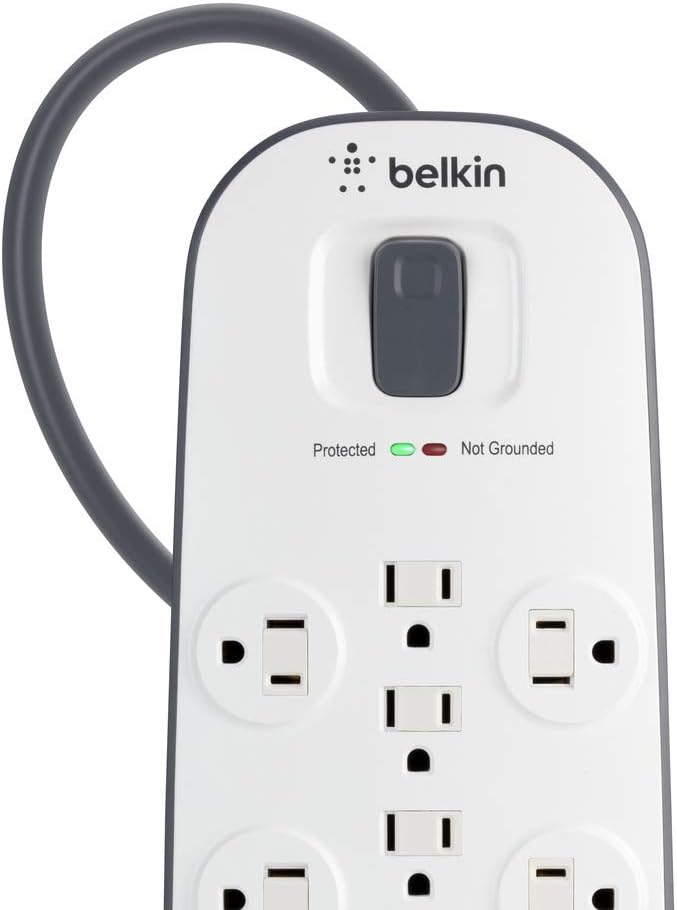Belkin 12-Outlet Advanced Power Strip Surge Protector, 8ft Cord, Telephone And Coaxial Protection, 3996 Joules