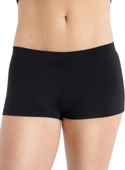 Capezio Women's Low Rise Boy Cut Shorts - Comfortable Fit for Dance & Active Wear | Black