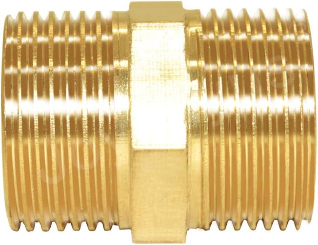 Joywayus 3/4" Male NPT Threaded Brass Pipe Fittings Nipple Fuel/Air/Water/Boat/Gas/Oil (Pack of 2)