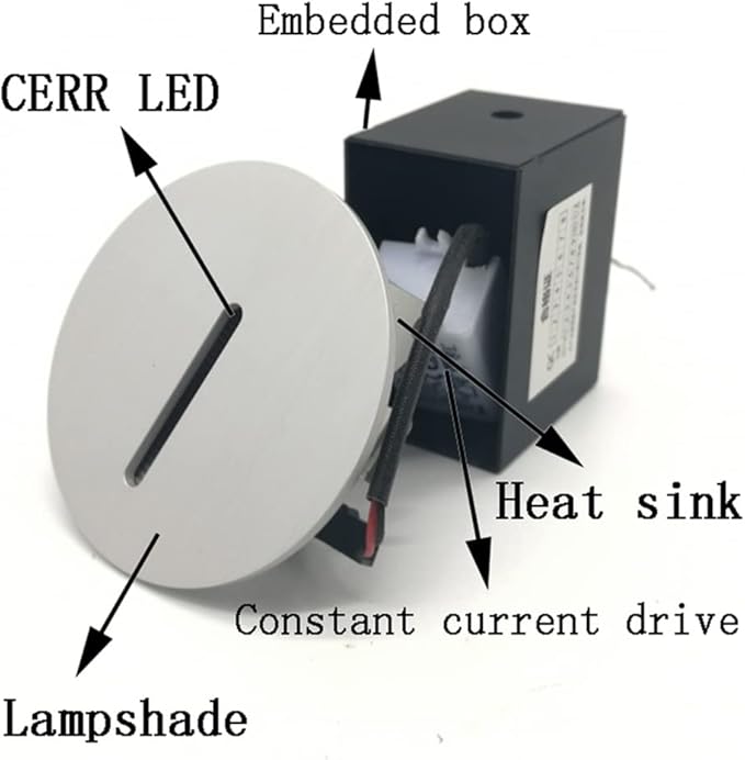 TTPP 1W LED Recessed Wall Lamp Stair Light AC85-265V Step Light Indoor Recessed Staircase Lamp Stairway Corridor Wall Foot Lamp Sconce Lights-CoolWhite-White