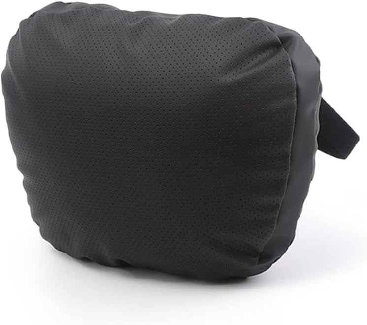 Leather Headrest Neck Pillow for Tesla Model 3/Y/X/S (1pc Black)