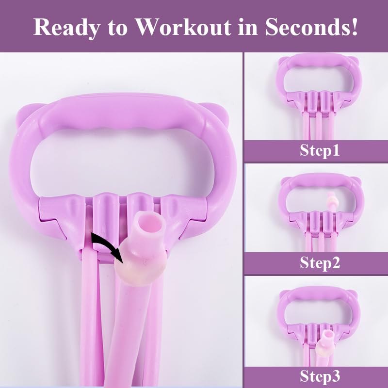 Resistance Bands with Handles, 10-90 lbs Adjustable Fitness Exercise Bands for Home Gym, Pilates, Physical Therapy, Strength Training & Muscle Toning for Men Women