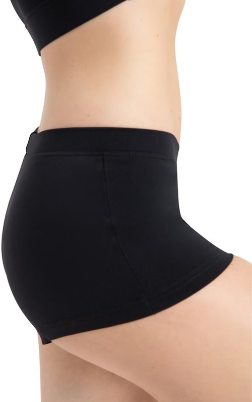 Capezio Women's Low Rise Boy Cut Shorts - Comfortable Fit for Dance & Active Wear | Black