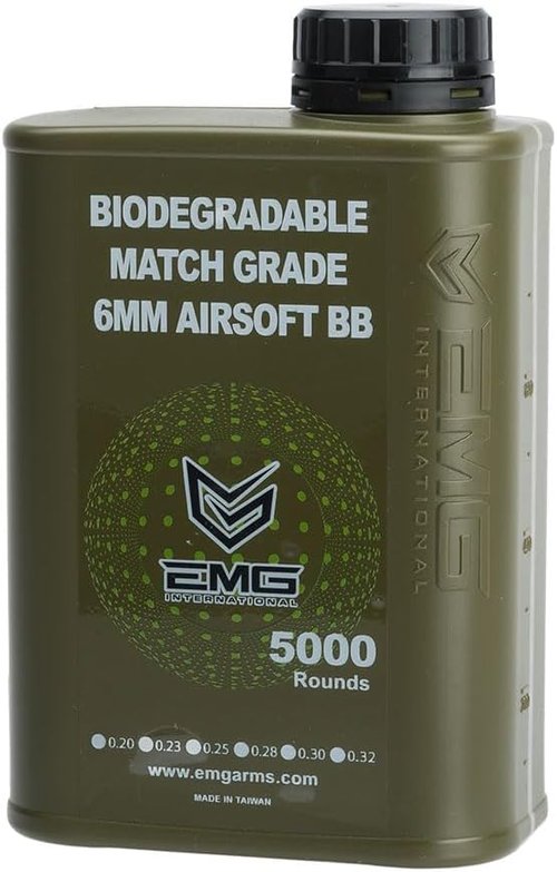 EMG International 6mm Airsoft BBs - Match Grade .25g | 5000 Rounds for Precision Shooting