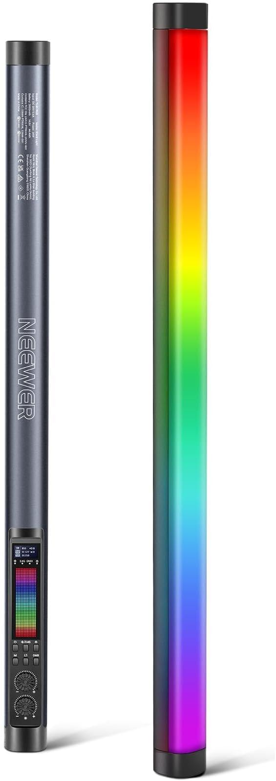 NEEWER TL60 RGB Tube Light, 20W Full Color LED Video Wand, APP/2.4G/DMX Control