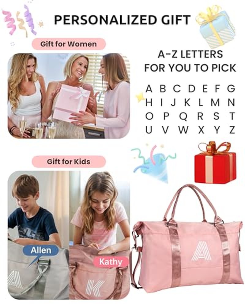 Vogewood Graduation Gifts-Birthday Gifts for Girl 8 9 10 11 12 13 14 15 16 Year Old, Granddaughter Gift, Travel Duffel Bag, Kids Weekender Bag,Daughter Gift Teen Girl Gifts Trendy Stuff (Letter K)