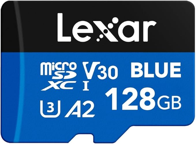 Lexar 128GB Blue Micro SD Card Up to 160MB/s, microSDXC UHS-I Memory Card