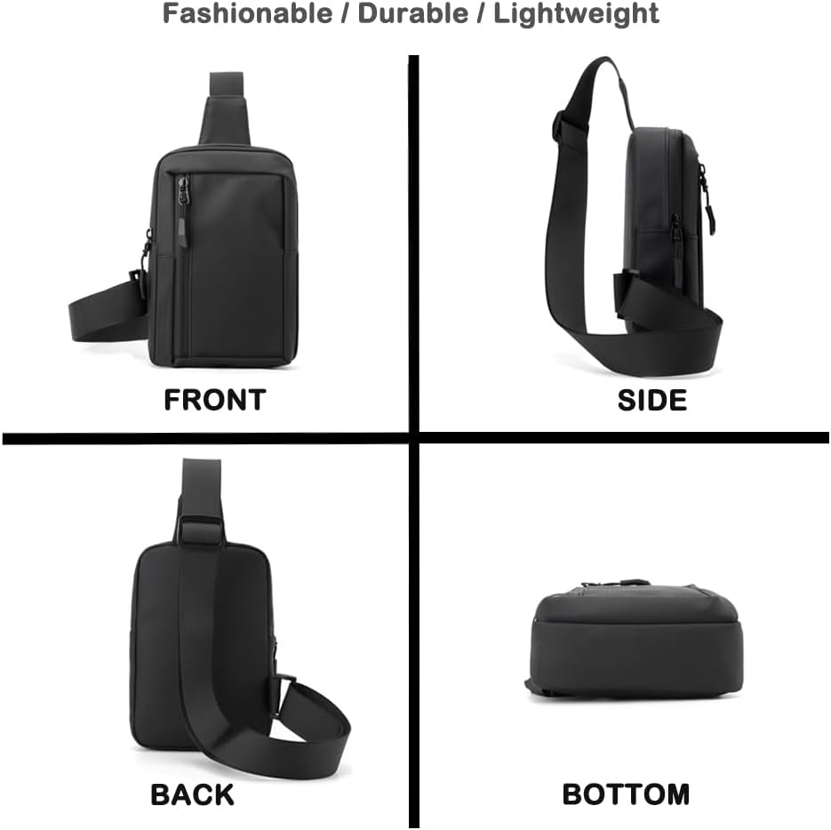 Sireck Crossbody Bag - Trendy Black Sling Fanny Pack for Men & Women | Ideal for Workouts & Running