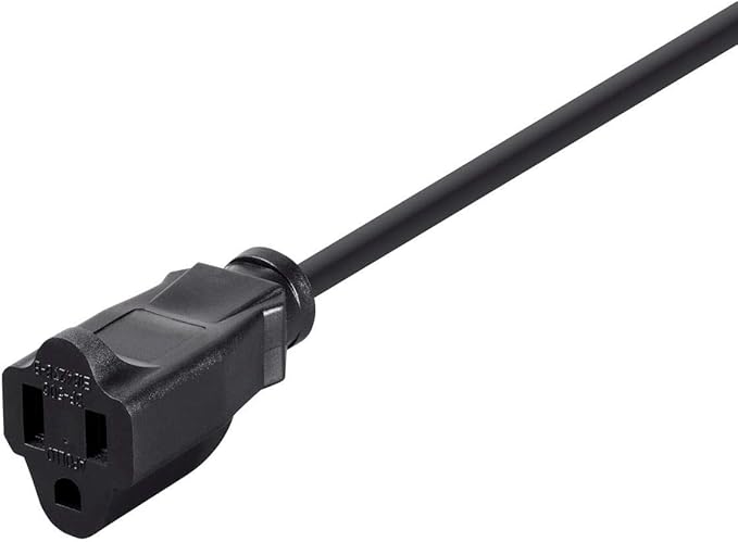 Monoprice 6ft 16AWG Power Extension Cord Cable - SJT 16/3C NEMA 5-15P TO NEMA 5-15R (13A/125V) AP301+SP506 - Black