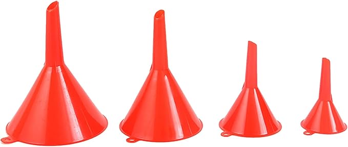 4pcs/set Kitchen Funnel for Filling Bottles Kitchen Funnel Wide Mouth PP Home Lab Flask Powder(Red)