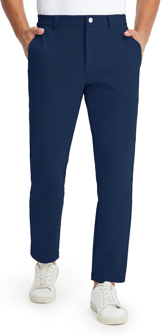 M MAELREG Golf Pants Men Fleece Lined 30"/32"/34" Heat-Tech Dress Pants for Men Water-Resistant Stretch Warm Winter Trousers