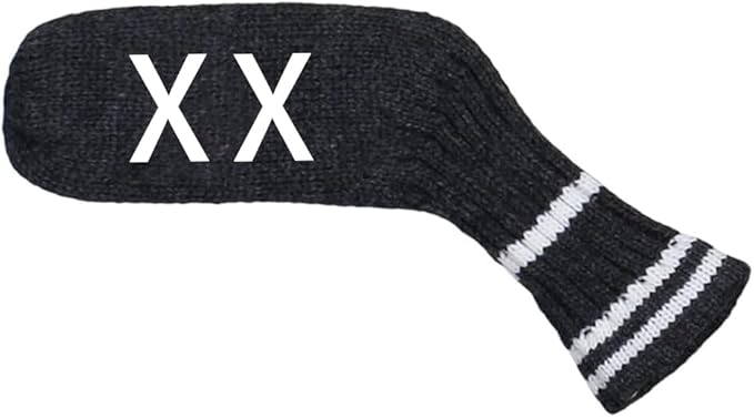 Scott Edward 1/7/10 Pcs Knitted Golf Club Head Covers for Irons Wedge Cuteness and Basically Socks Shape Washable Golf Club Head Protector on Classic Stripes Style，Double Sided Customization