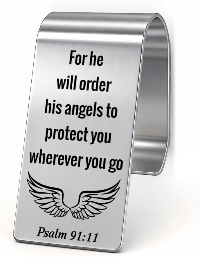 I Am with You Always Visor Clip for Cars, Matthew 28:20 Inspirational Gifts for Son Daughter, Christian Gifts for Women Men, Religious Car Charm for New Driver, Car Visor Accessories (Large)