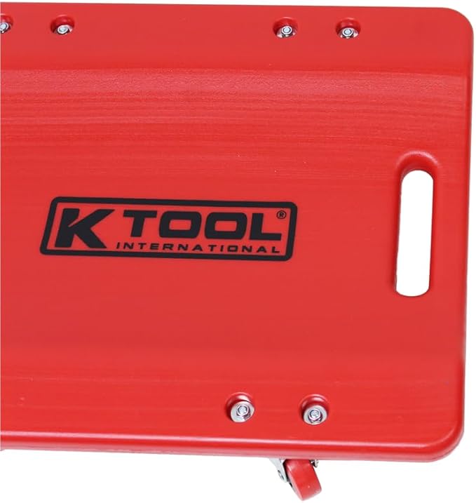 K Tool International 74936 Plastic Creeper, HDPE Body with Padded Headrest, Low Profile Design, Six 2 Inch Swivel Casters, 300 lb Capacity, Lightweight and Durable Creeper for Garage and Shop Service