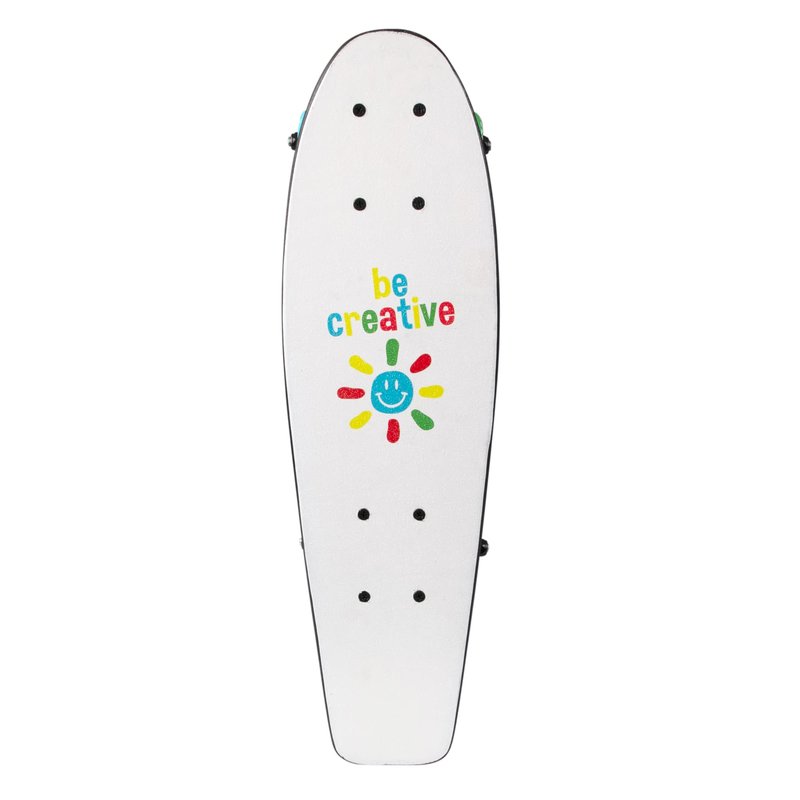 PlayWheels 21" Chalkboard Skateboard & Helmet Combo – Customizable Design with Included Chalk, Durable 9-Ply Maple Deck, Smooth Ride with Polyurethane Wheels, Perfect for Kids, Includes Safety Helmet