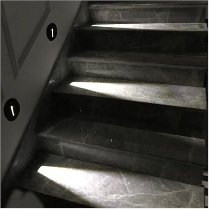 TTPP 1W LED Recessed Wall Lamp Stair Light AC85-265V Step Light Indoor Recessed Staircase Lamp Stairway Corridor Wall Foot Lamp Sconce Lights-CoolWhite-Silver