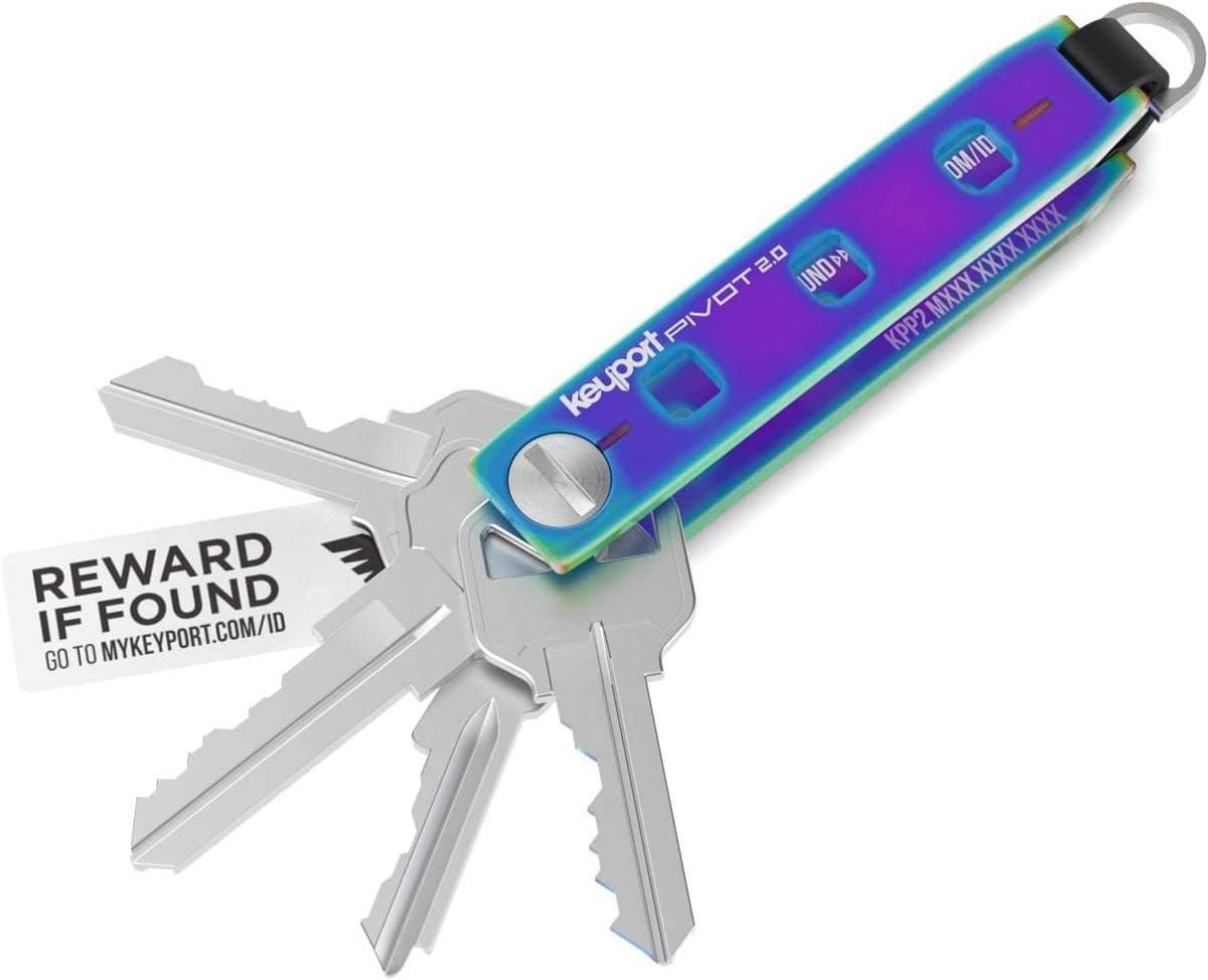 Keyport Pivot 2.0 Key Organizer - EDC Key Holder - Stainless - Iridescent