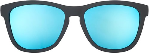 Goodr Mick & Keith's Midnight Ramble Polarized Sunglasses - Black Frame, Blue Mirrored Lenses, UV400 Protection | Unisex, Medium Size