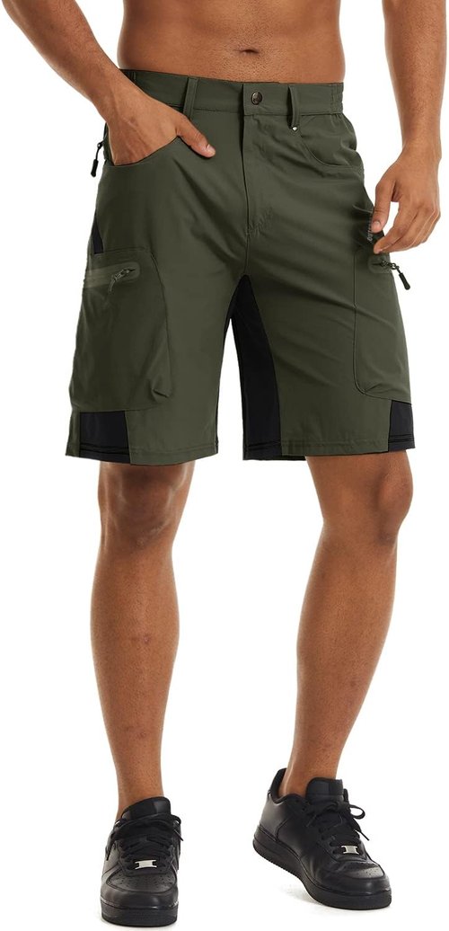 CRYSULLY Men's Hiking Cargo Shorts - Lightweight Quick-Dry Summer Shorts with 5 Pockets