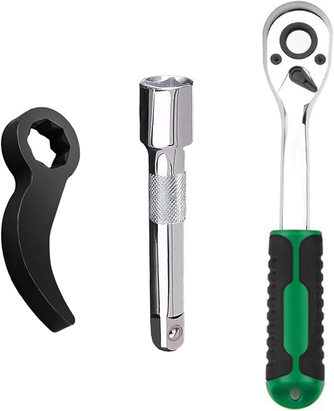 3PCS Pry Bar Wrench Adapter Head,Half Shaft Removal Car Repairing Tools with Extension Bar and Ratchet Wrench,Adjustable Crowbar Adapter Head Tool 1/2" Drive